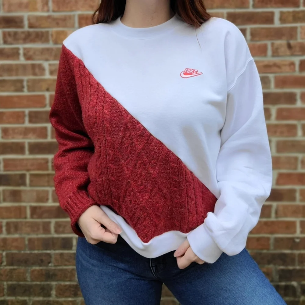 Vintage textured sweater x crewneck with Nike patch - Picture 4 of 4